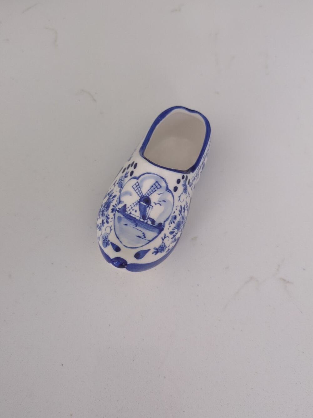 Vintage Blue and White Delft Holland Dutch Shoe Hand Painted 5" Long.